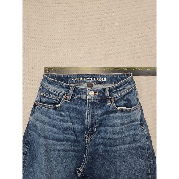 American Eagle Jeans Womens 0 Short Mom Jean Stretch Medium Wash - Picture 3 of 9